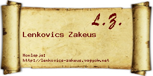 Lenkovics Zakeus névjegykártya